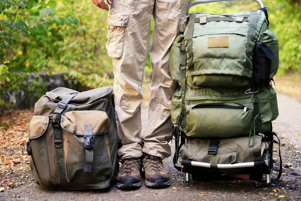 Adventure Canvas Backpack — Waxed Cotton, Leather Trim, 35L Outdoor Daypack